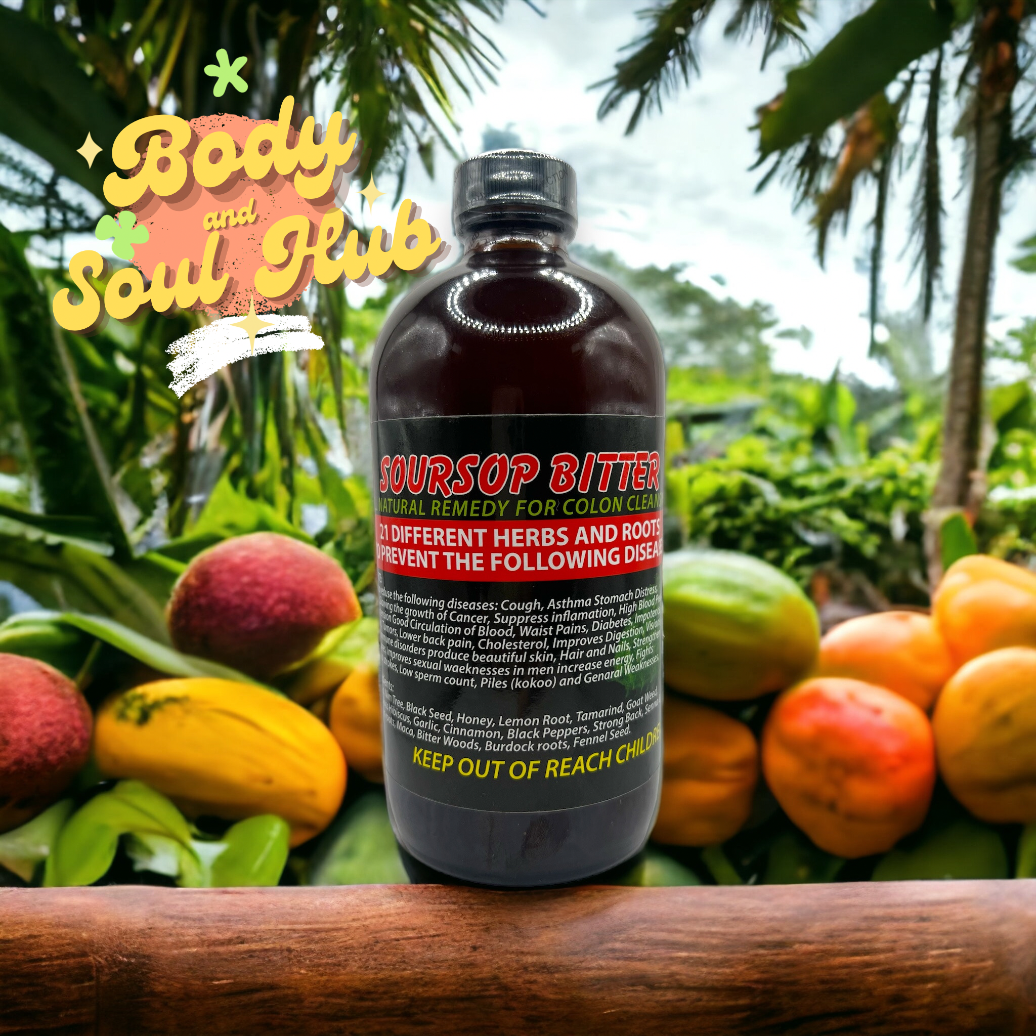 16 OZ Soursop Bitters 100% All Natural - African Herbs & Roots, Herbal Detox